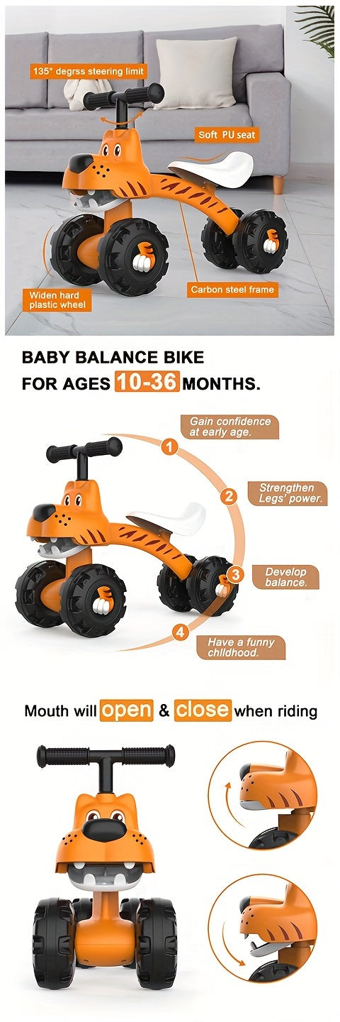 Baby Balance Bike for 1-2 Year Old Boys & Girls - 12-24 Month Toddler Bike, No Pedal Riding Toy with 4 Wheels