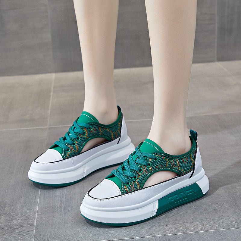 Women's Casual Canvas Shoes With Thick Soles - Hiccupzz