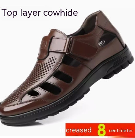 Summer Hollow Sandals Leather Shoes Old Layer Cowhide - Hiccupzz