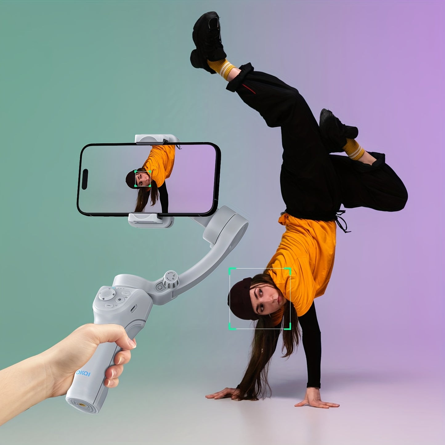 3-Axis Smartphone Gimbal with ActiveTrack, Auto Tracking, Portable & Foldable for Video Recording and Vlogging - Hiccupzz