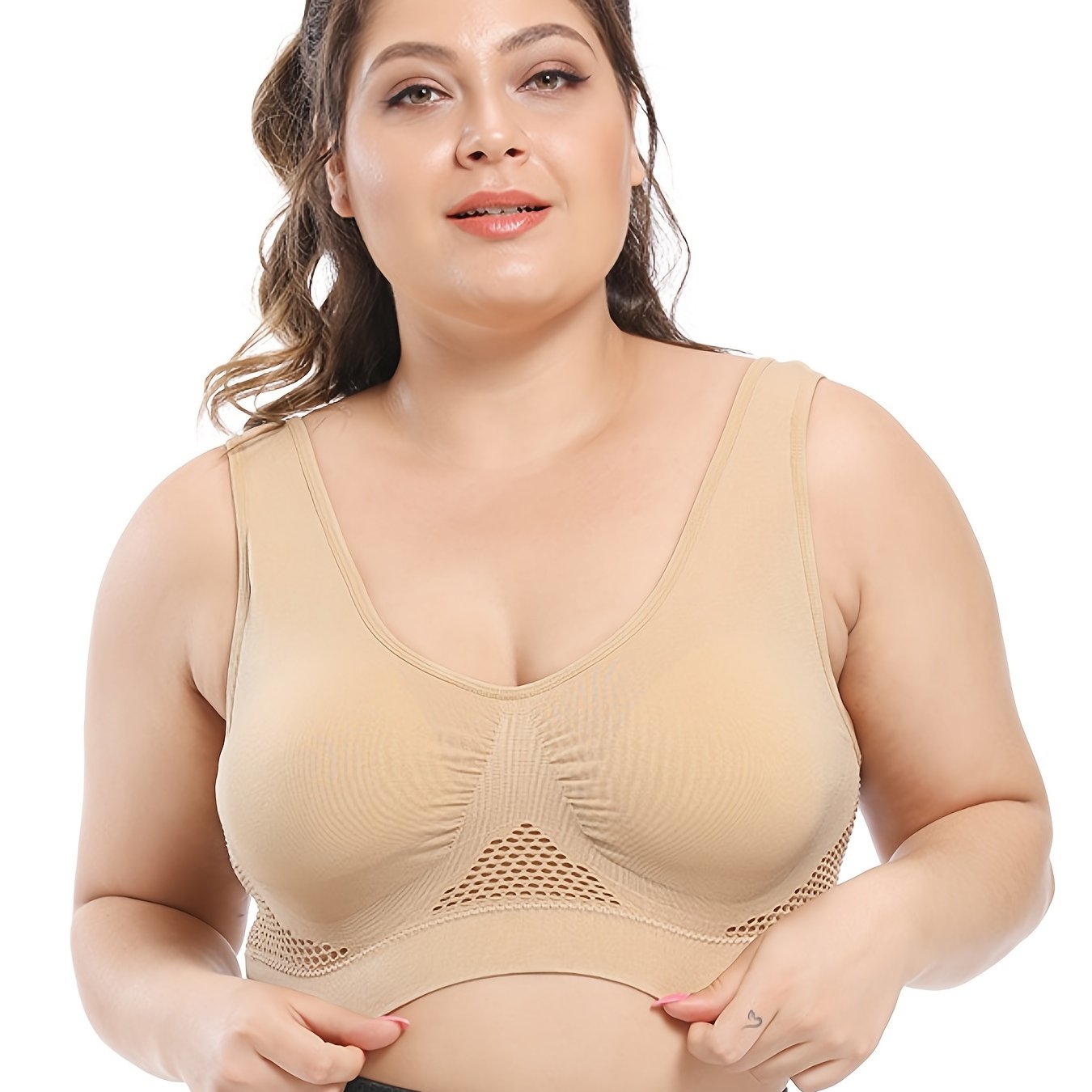 Breathable Plus Size Sports Bra with Pads - High Stretch and Seamless for Women - Hiccupzz