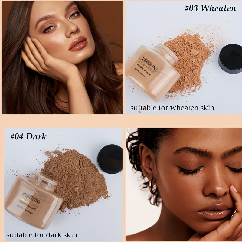 Shine-Free Matte Finishing Powder - Long-lasting & Lightweight Formula for Oil Control and Translucent Setting of Foundation Makeup with Brush Included - Hiccupzz