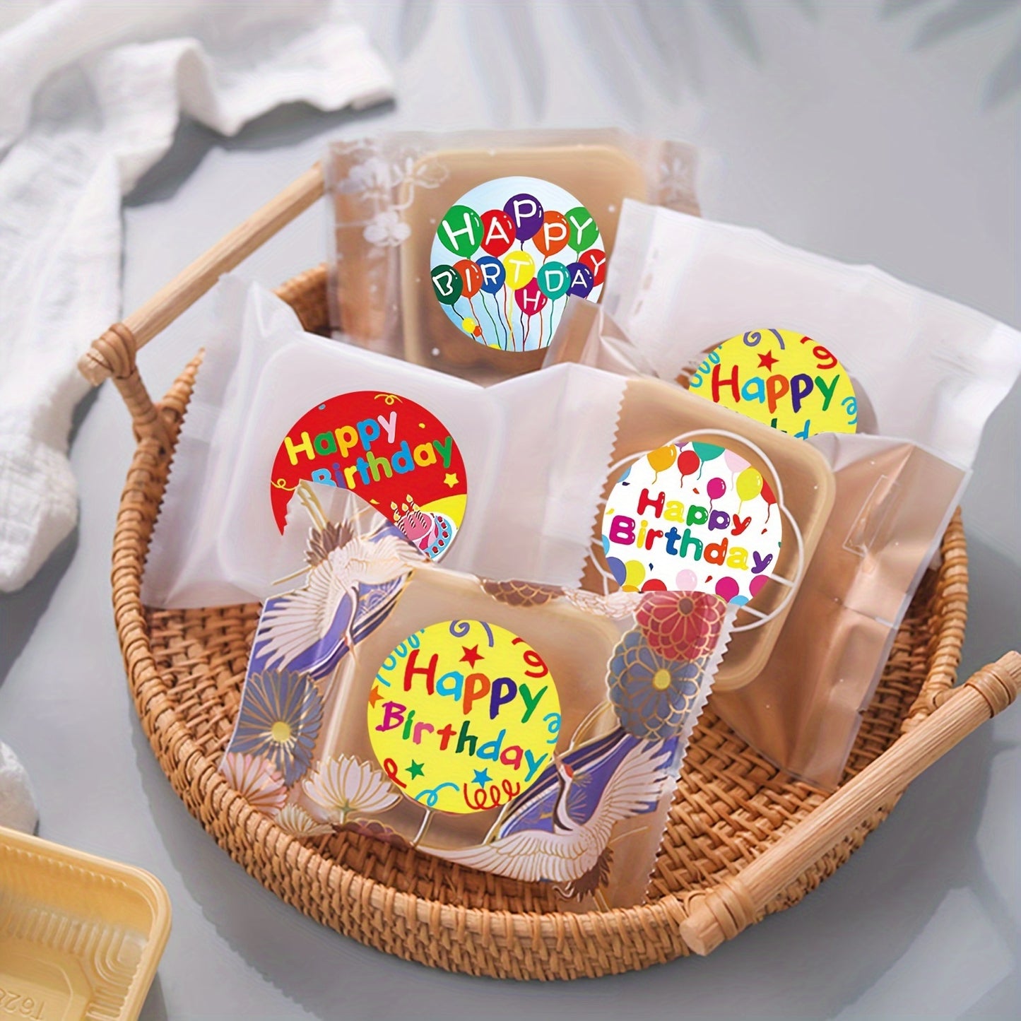 500 Pcs Cartoon Birthday Blessing Stickers – 8 Self-Adhesive Designs, Perfect for Handmade Decorative Seals, Teacher Rewards, and Holiday Decorations - Hiccupzz