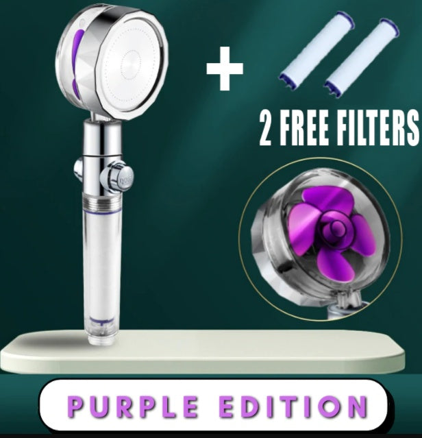 Shower Head Water flow 360 Degrees Rotating With Small Fan ABS Rain High Pressure Spray Nozzle Bathroom Accessories - Hiccupzz
