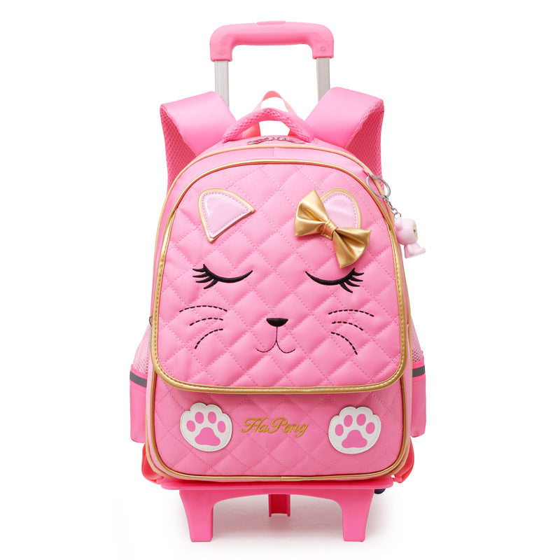 Children's Two-three-wheel Trolley Schoolbag Detachable - Hiccupzz