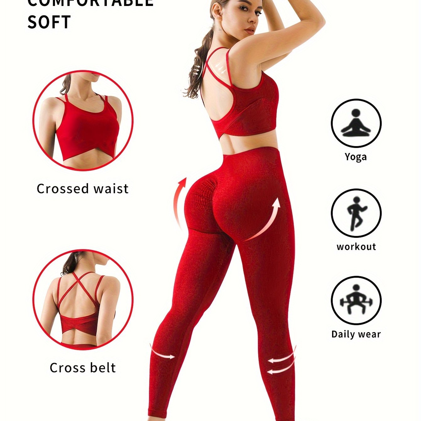 2pcs Women's Backless Sports Bra and Hip Lift Leggings Set - Perfect for Workouts and Running - Hiccupzz