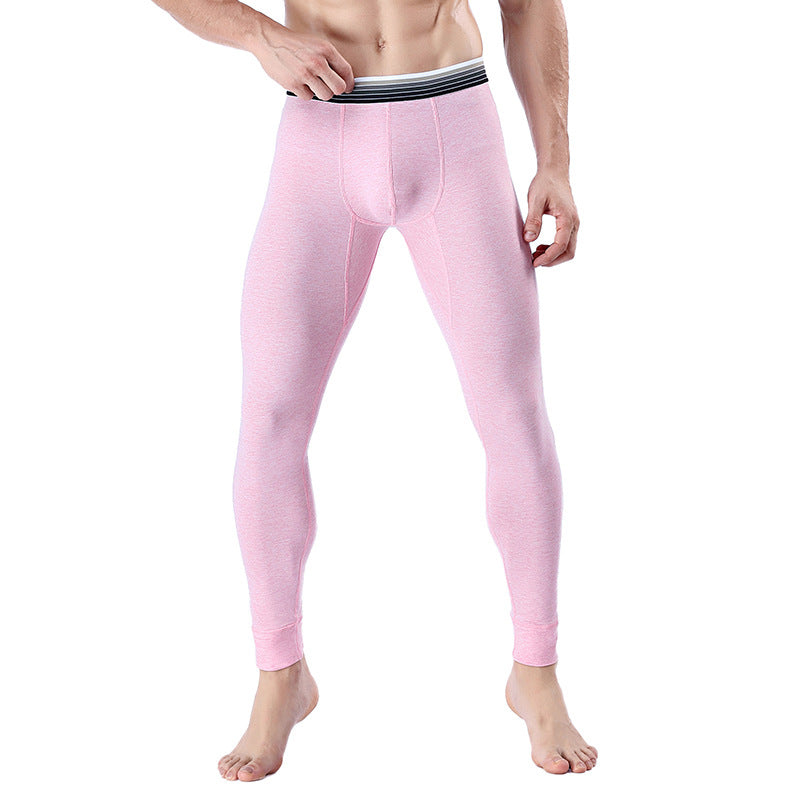 Men's Cropped Long Johns Warm-keeping Pants Cotton Belly-contracting Thin Bottoming Trousers - Hiccupzz