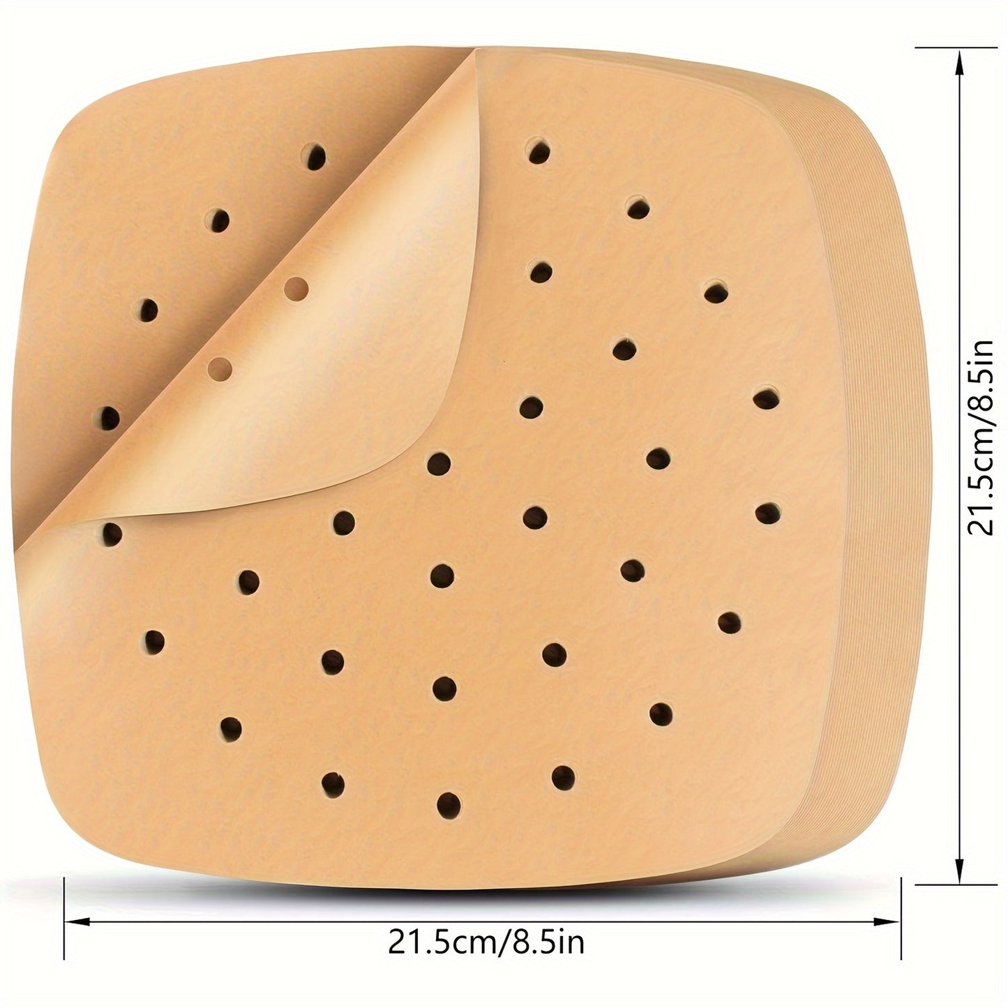 50/100pcs, Air Fryer Parchment Paper Value Pack - Square Liners, Steamer & Filter Paper Disposable & Perforated - Hiccupzz