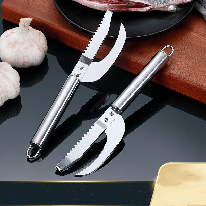 Kitchen 3 In 1 Stainless Steel Scale Planer Fish Scraper Fish Multi-Function Fish Scraper Scale Tool Fish Maw Knife - Hiccupzz