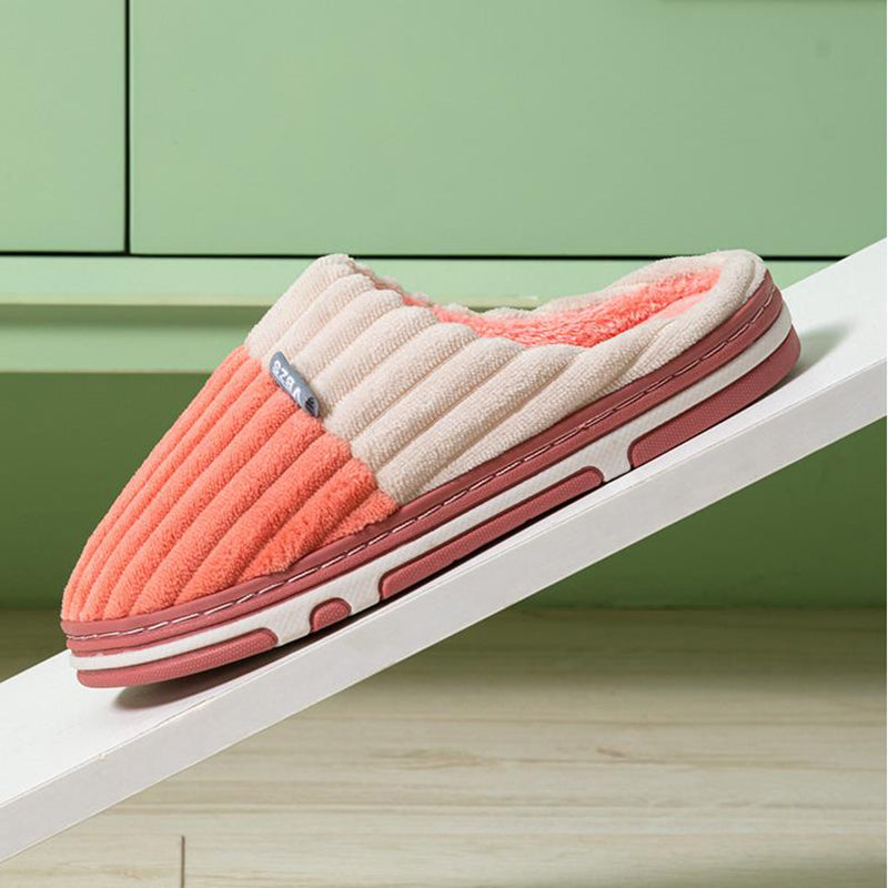 Unisex Winter Slippers Corduroy Shoes Couples Bedroom Slippers Women Men - Hiccupzz