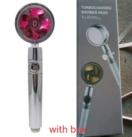 Shower Head Water flow 360 Degrees Rotating With Small Fan ABS Rain High Pressure Spray Nozzle Bathroom Accessories - Hiccupzz