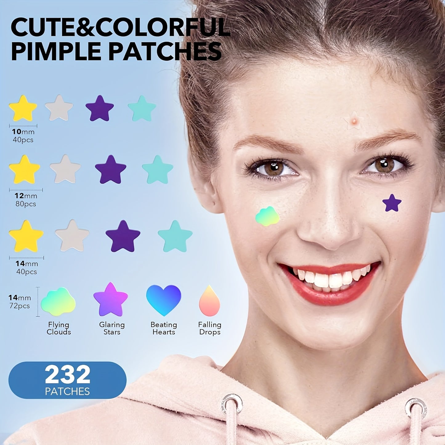 232-Count Hydrocolloid Acne Pimple Patches – Fragrance-Free, Alcohol-Free for All Skin Types - Hiccupzz