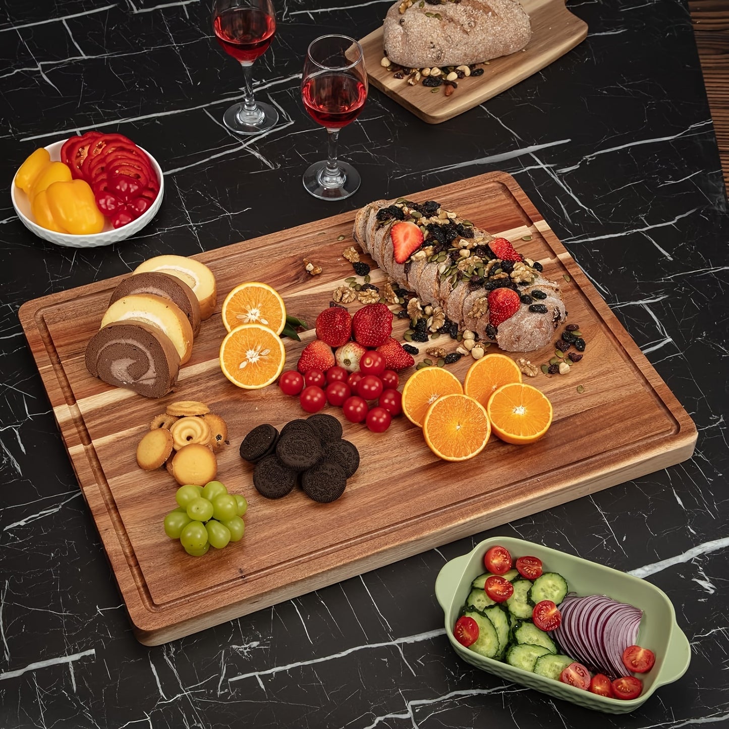 Acacia Cutting Board for Kitchen, XXL Extra Large - Hiccupzz