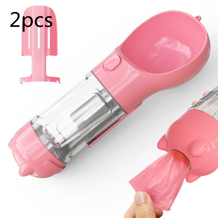 Pet Water Bottle Feeder Bowl Garbage Bag Storage Portable Pet Outdoor Travel 3 In 1 Dog Water Bottle - Hiccupzz