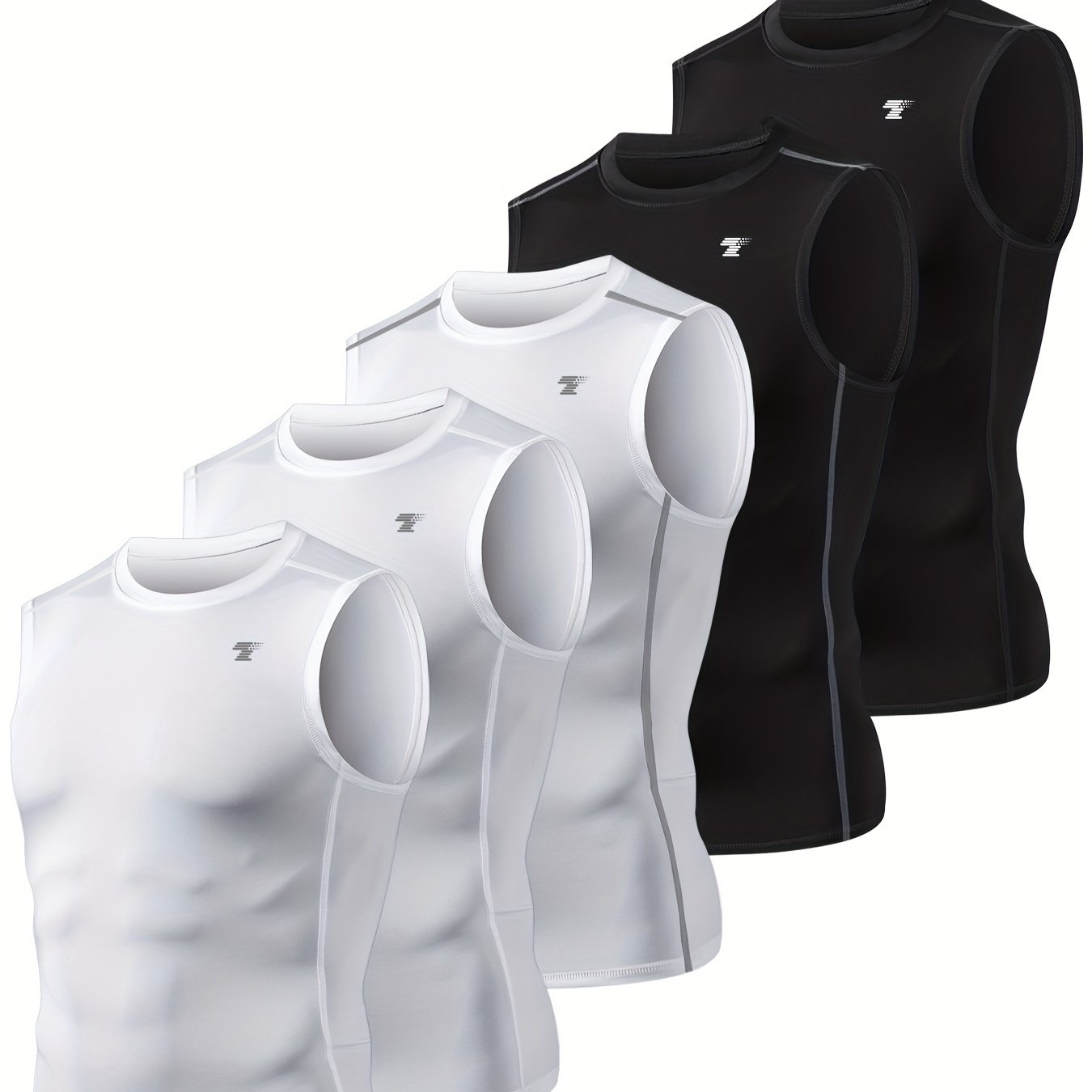 5-Pack Men's Compression Sleeveless Workout Tank Tops for Running & Training - Hiccupzz