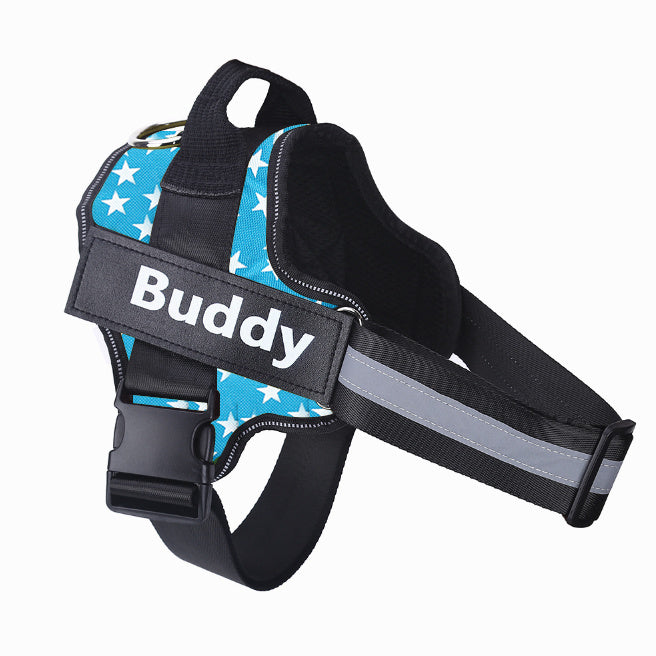 Personalized Dog Harness NO PULL Reflective Breathable Adjustable Pet Harness Vest For Small Large Dog Custom Patch Pet Supplies - Hiccupzz