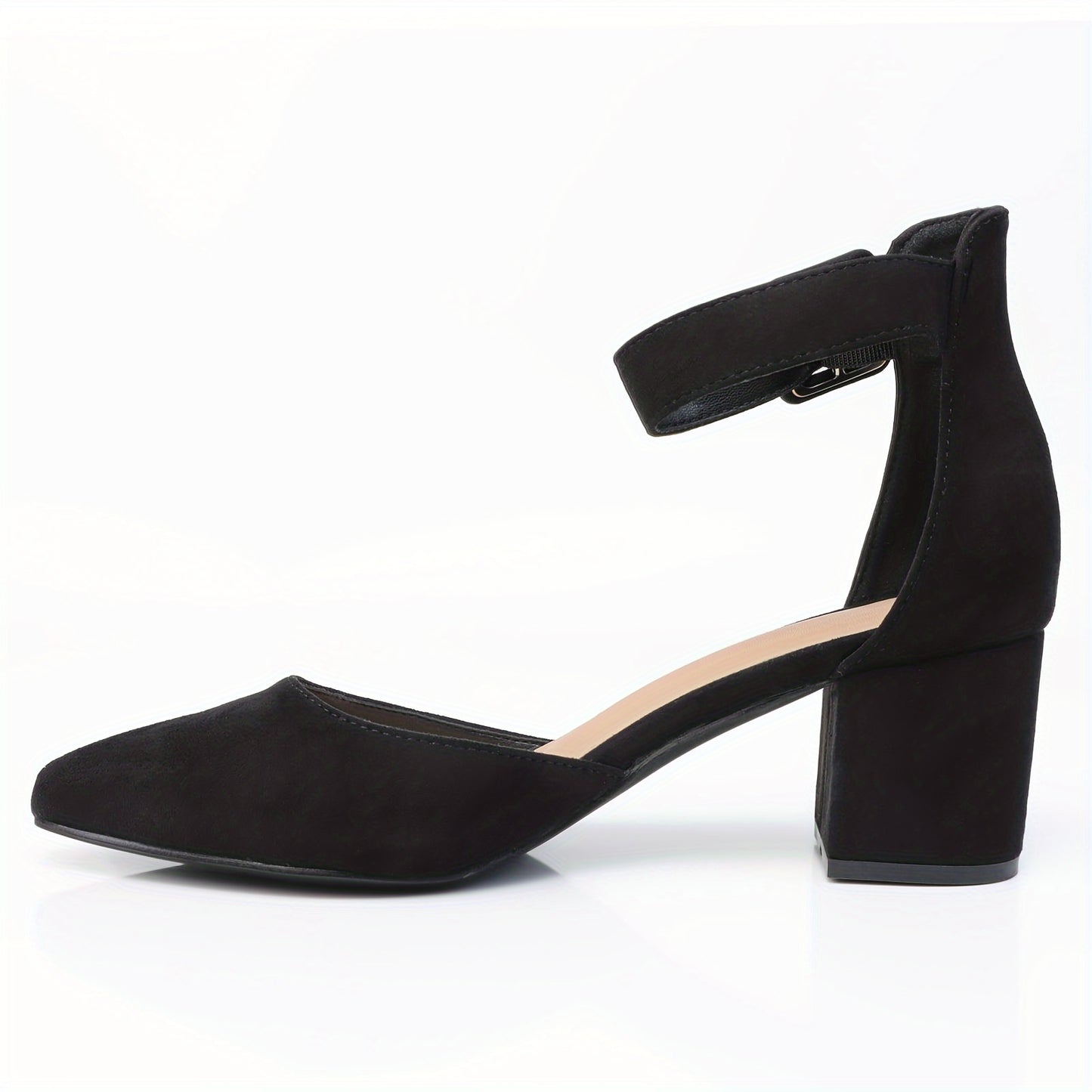 Closed-Toe Suede Pumps for Women with Low Block Heels, Perfect for Evening Events, Weddings, Dating, Work, and Dancing - Hiccupzz