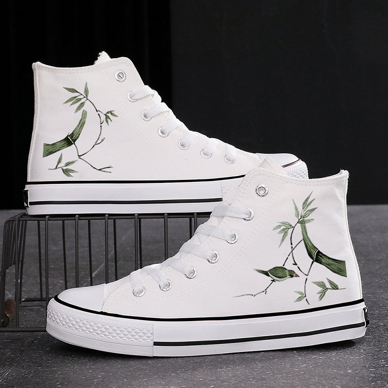 High-top Canvas Shoes Chinese Style National Fashion Ink Bamboo Leisure Couple Sneakers - Hiccupzz
