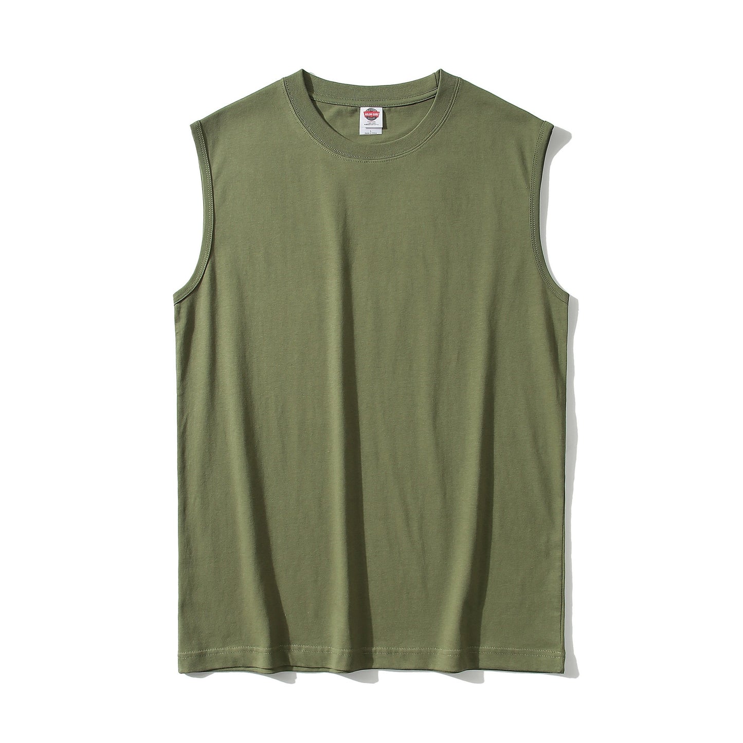 Men's 100% Cotton Solid Tank Top, Active Crew Neck Sleeveless Top, Men's Clothing For Summer Outdoor - Hiccupzz