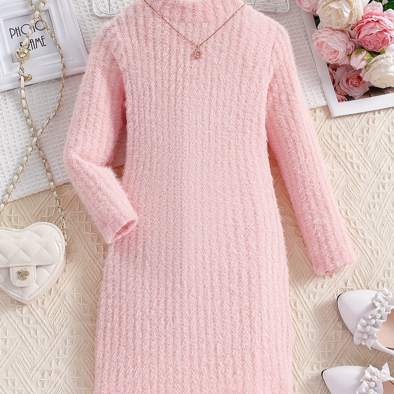 Elegant Solid Long Sleeve Dress, Comfy Warm, Fall Winter Party Dress - Hiccupzz