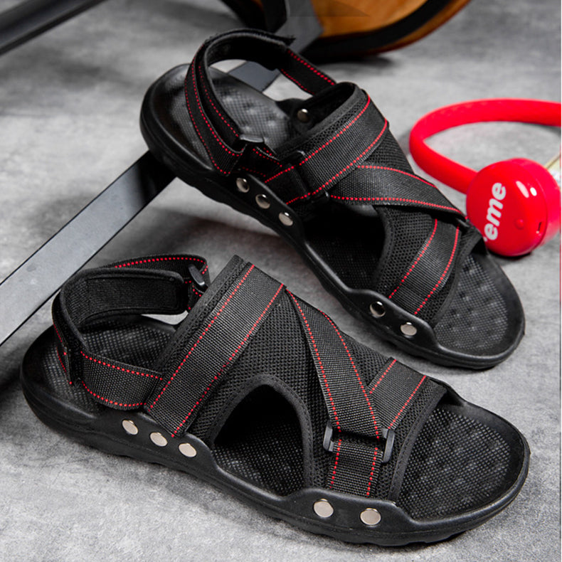 Casual Roman Sandals Men Strap Velcro Shoes - Hiccupzz