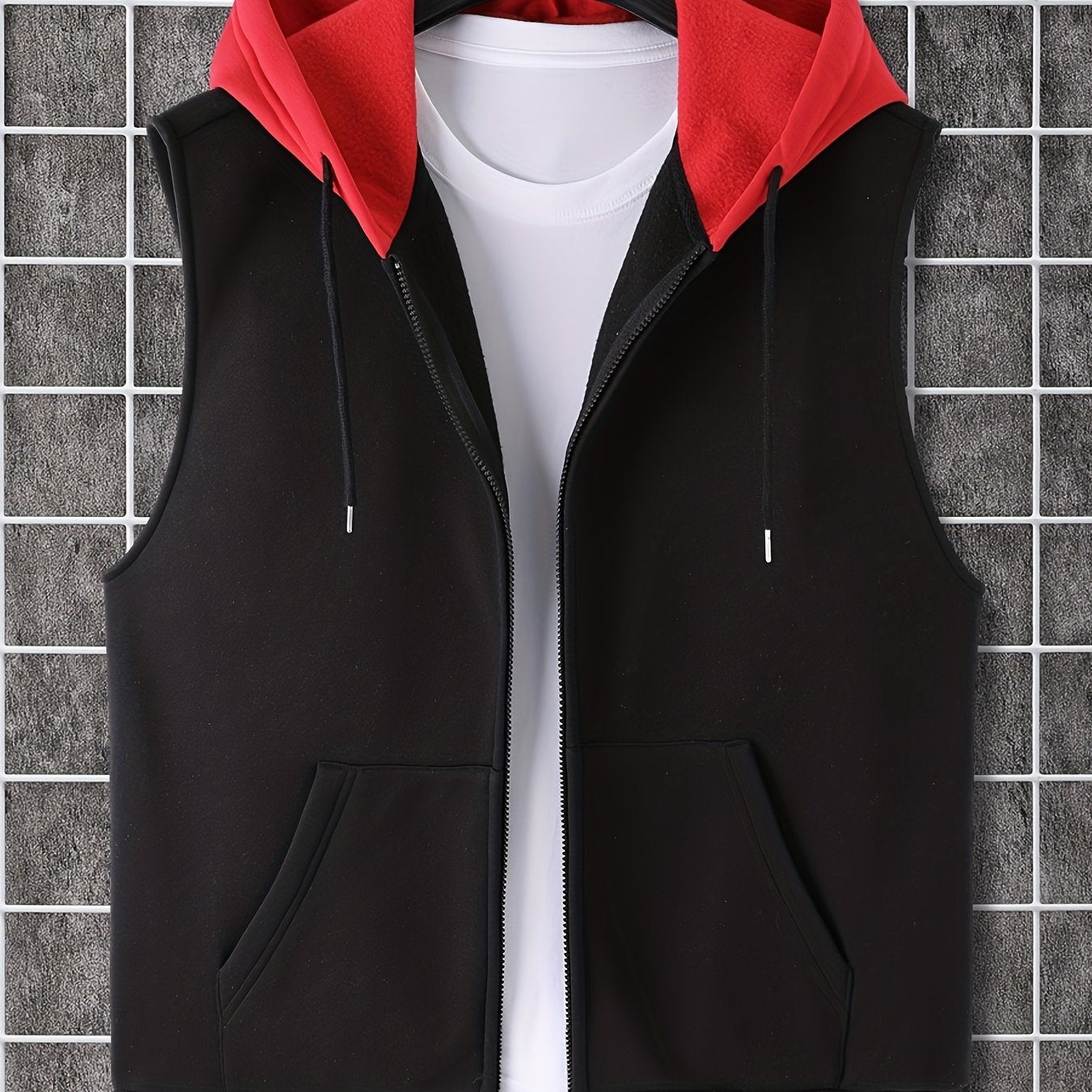Men's Sleeveless Zip-Up Hoodie Vest with Pocket, Casual Outdoor Activewear - Hiccupzz