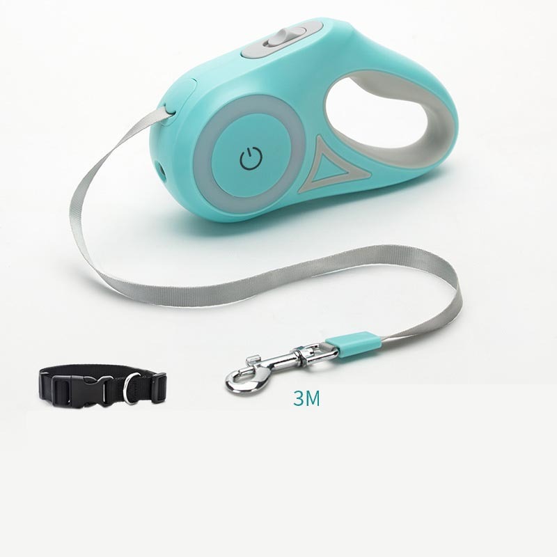 Dog Leash Retractable Leash And Dog Collar Spotlight Automatic Pet Dog Cat Traction Rope For Small Medium Dogs Pet Product - Hiccupzz