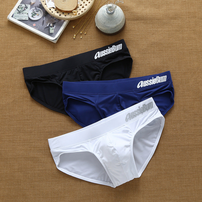 Men's Triangle Milk Silk Low Waist Elastic Three-dimensional Comfortable Underwear - Hiccupzz
