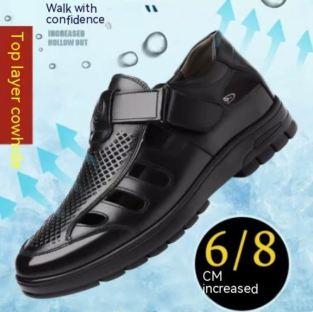 Summer Hollow Sandals Leather Shoes Old Layer Cowhide - Hiccupzz
