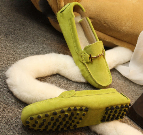 Spring And Autumn New Leather Frosted T Buckle Beanie Shoes - Hiccupzz