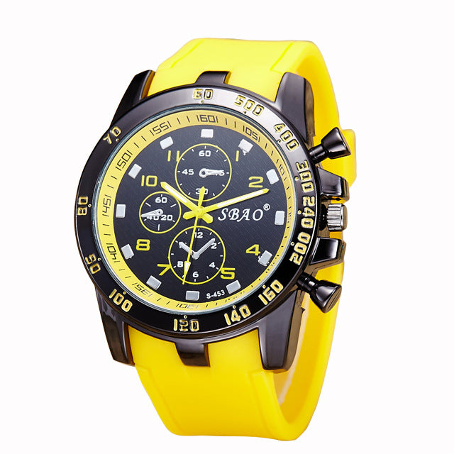 Silica Gel Watch Men's Fashion Watch Waterproof PU Belt Quartz Wrist Watch - Hiccupzz
