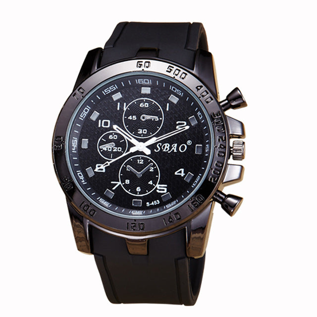 Silica Gel Watch Men's Fashion Watch Waterproof PU Belt Quartz Wrist Watch - Hiccupzz