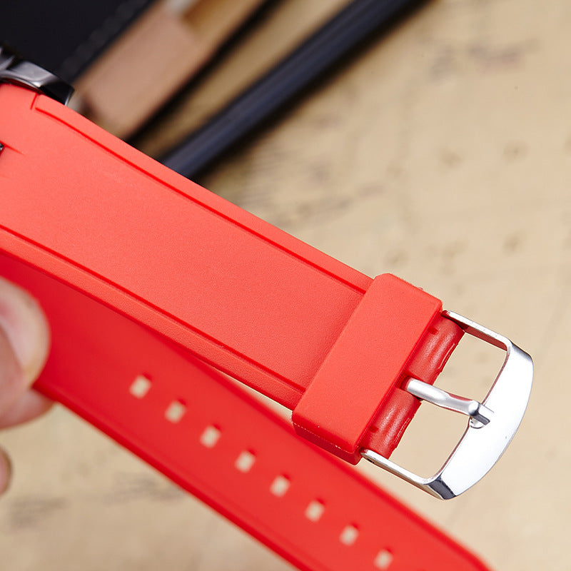 Silica Gel Watch Men's Fashion Watch Waterproof PU Belt Quartz Wrist Watch - Hiccupzz