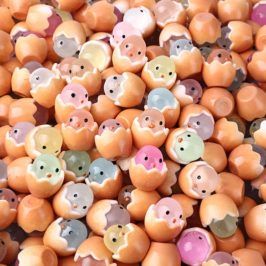 Luminous Mini Chicken Figurine: Resin Eggshell Design for DIY Micro Landscapes, Halloween, and Christmas Decorations - Hiccupzz
