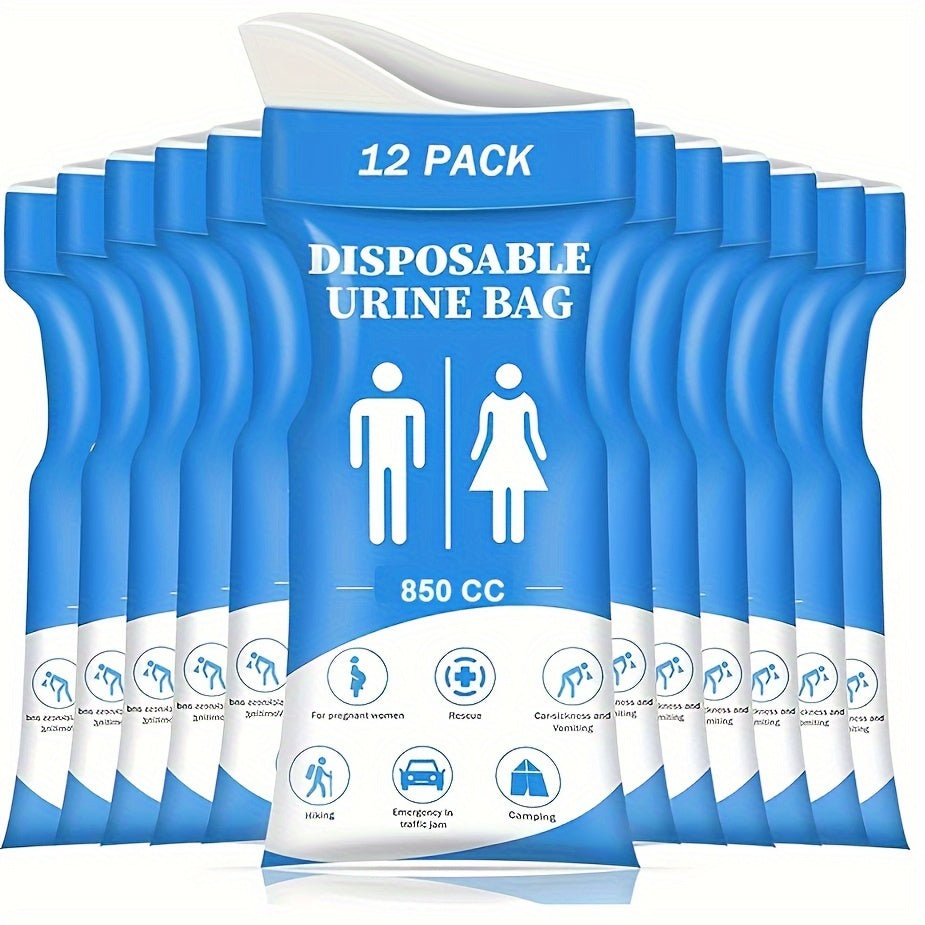 24 Pcs 850cc Disposable Urine Bags – Emergency Portable Urinal and Vomit Bags for Men & Women, Ideal for Camping, Traffic Jams, and Pregnant Women - Hiccupzz