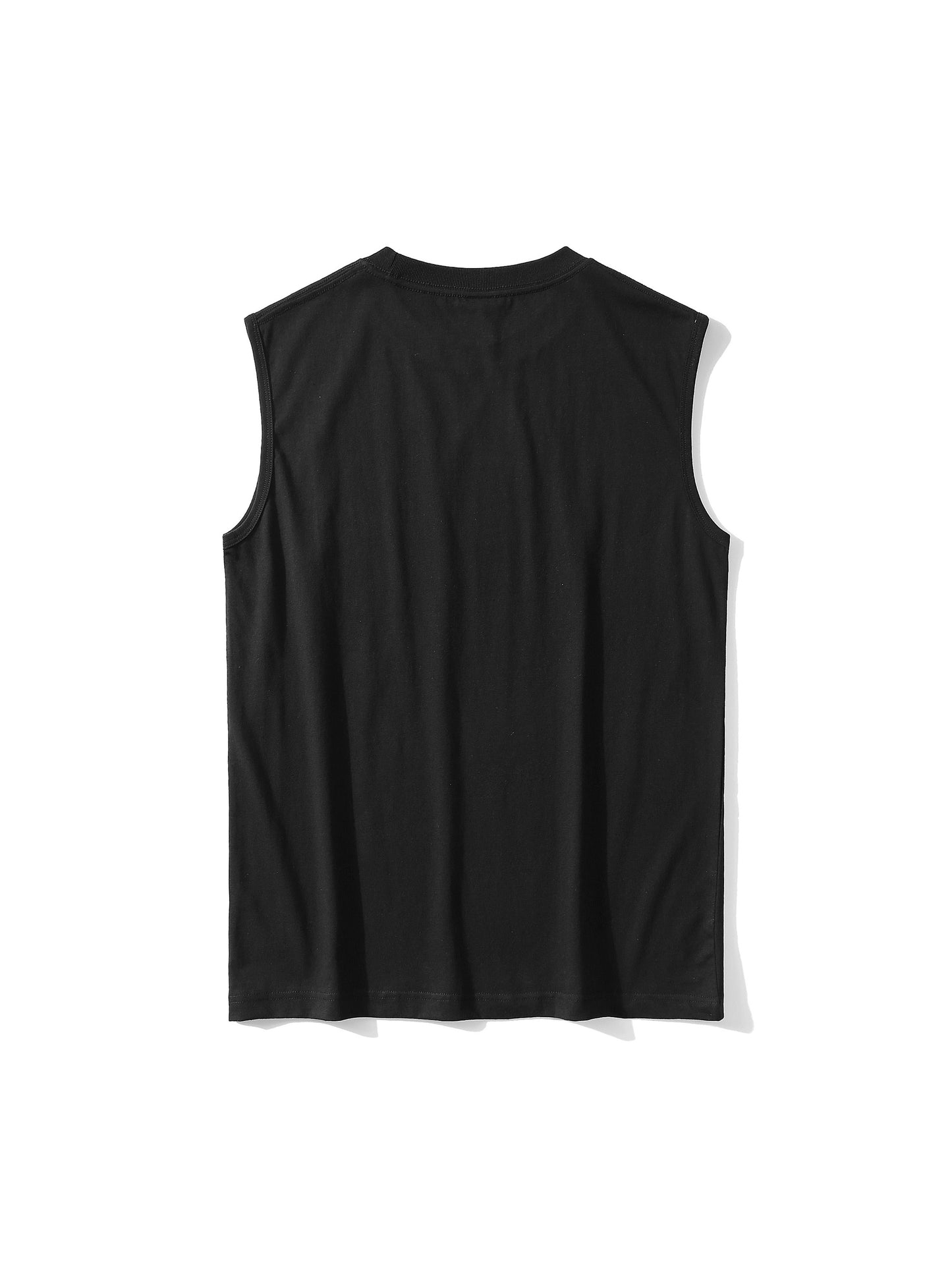 Men's 100% Cotton Solid Tank Top, Active Crew Neck Sleeveless Top, Men's Clothing For Summer Outdoor - Hiccupzz