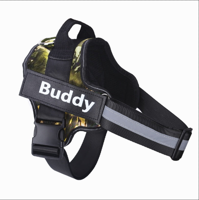 Personalized Dog Harness NO PULL Reflective Breathable Adjustable Pet Harness Vest For Small Large Dog Custom Patch Pet Supplies - Hiccupzz