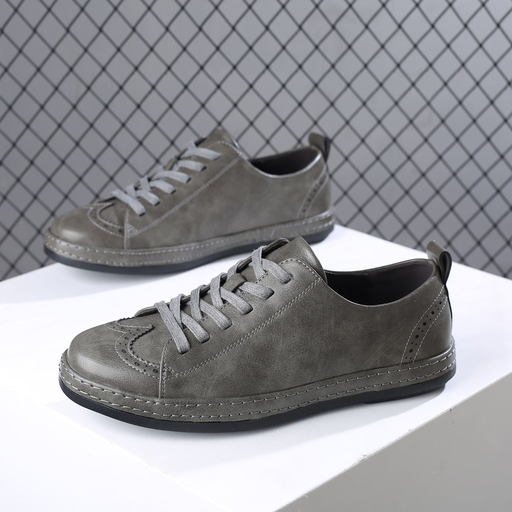 Men's Trendy Stitching Casual Lace Up Leather Shoes - Hiccupzz