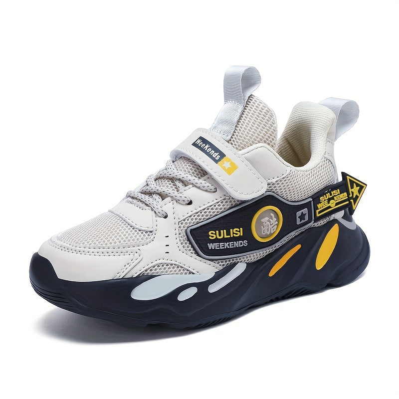 Boys' Casual Low-Top Mesh Sneakers - Breathable, Non-Slip Running Shoes for All Seasons. - Hiccupzz