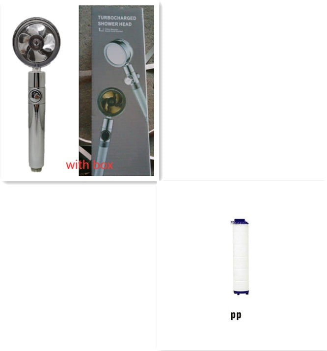 Shower Head Water flow 360 Degrees Rotating With Small Fan ABS Rain High Pressure Spray Nozzle Bathroom Accessories - Hiccupzz
