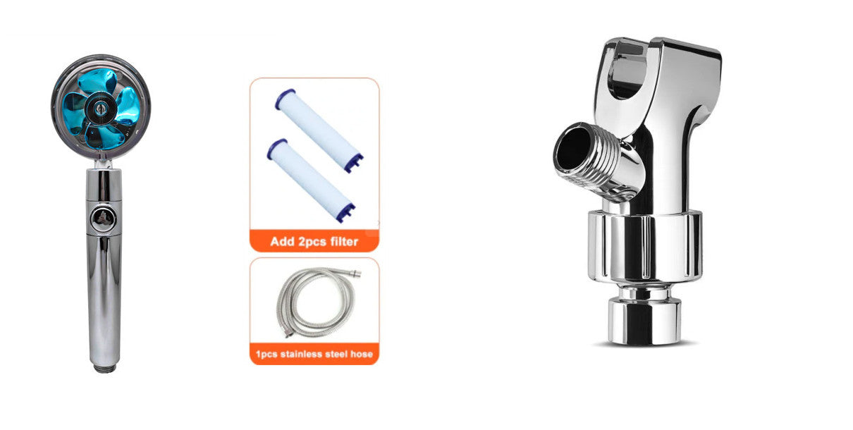 Shower Head Water flow 360 Degrees Rotating With Small Fan ABS Rain High Pressure Spray Nozzle Bathroom Accessories - Hiccupzz