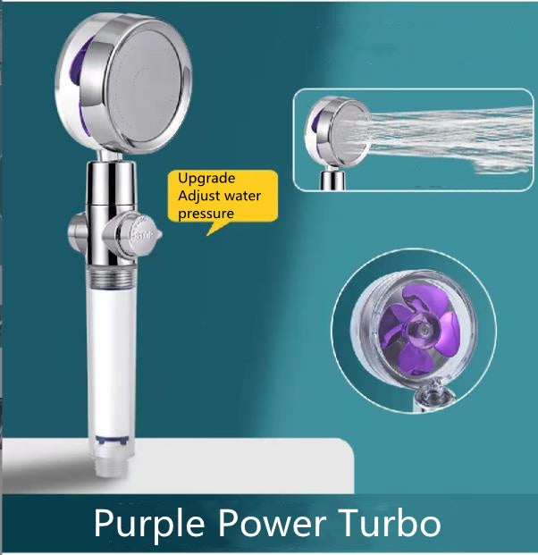 Shower Head Water flow 360 Degrees Rotating With Small Fan ABS Rain High Pressure Spray Nozzle Bathroom Accessories - Hiccupzz