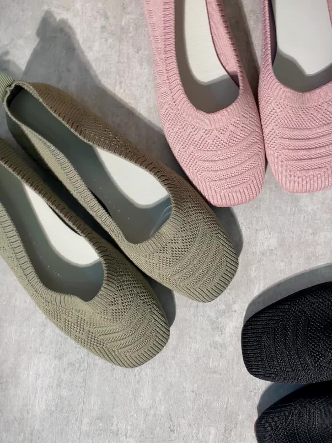 Women's Breathable Square Toe Slip-On Flats, Lightweight & Comfortable Casual Shoes - Hiccupzz