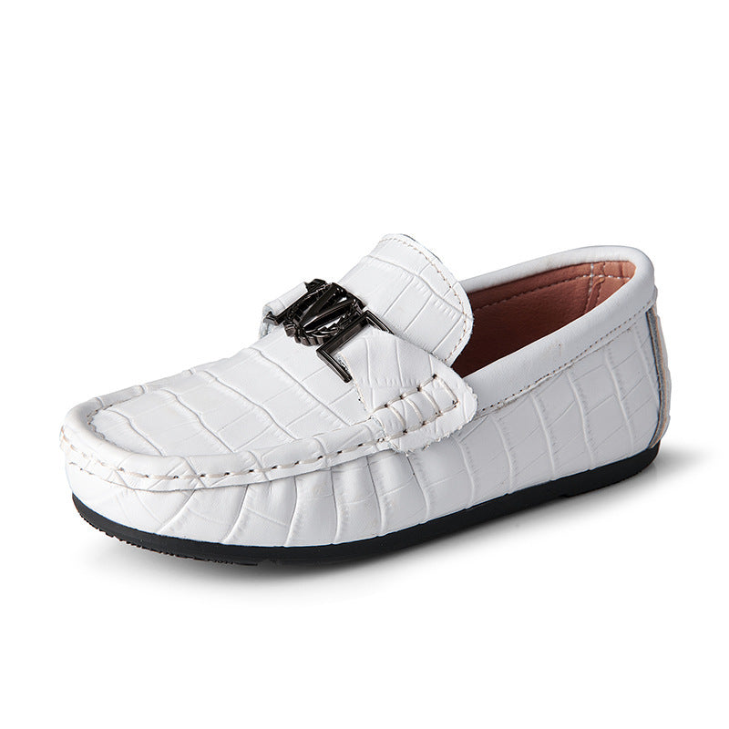 Children's Shoes Peas Shoes Children's Slip-on Leather Shoes - Hiccupzz