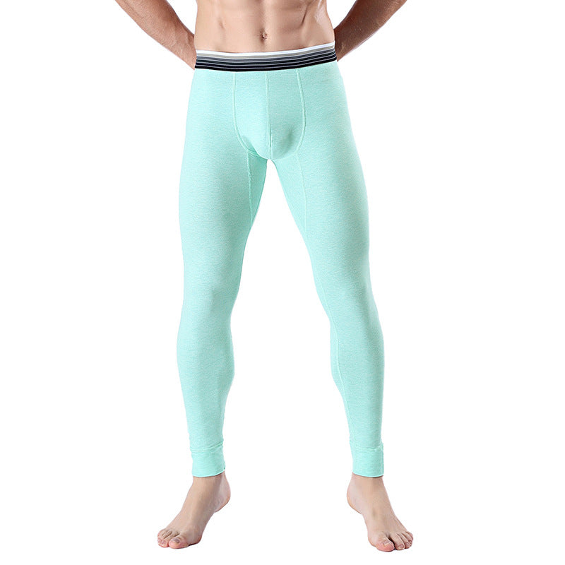Men's Cropped Long Johns Warm-keeping Pants Cotton Belly-contracting Thin Bottoming Trousers - Hiccupzz