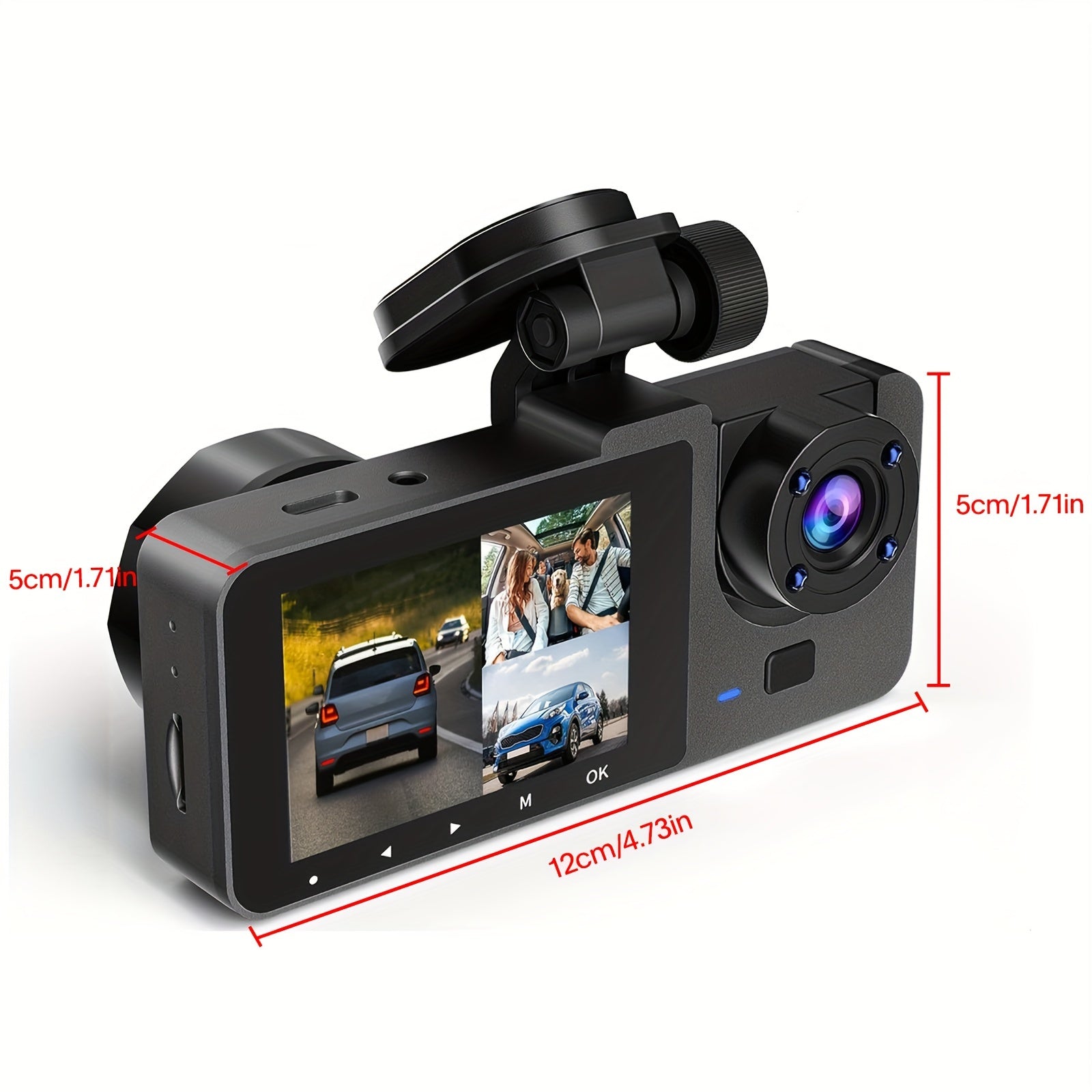 Dash Camera For Cars, 4K Full UHD Car Camera Front Rear With Free 32GB SD Card, Dashcams For Cars With Night Vision, 24 Hours Parking Mode, WDR, G-Sensor, Motion Detection - Hiccupzz