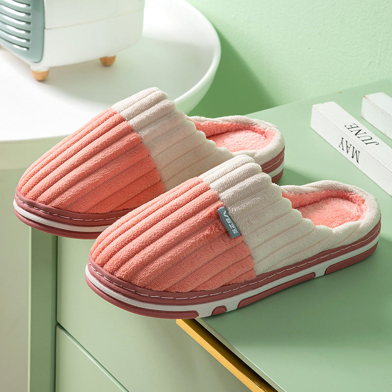Unisex Winter Slippers Corduroy Shoes Couples Bedroom Slippers Women Men - Hiccupzz