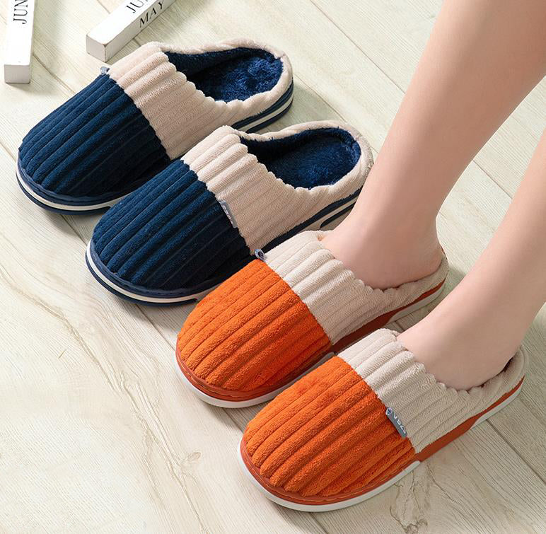 Unisex Winter Slippers Corduroy Shoes Couples Bedroom Slippers Women Men - Hiccupzz