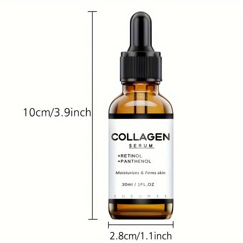 Collagen Serum For Face, With Retinol & Panthenol, Cooperate Well With Hyaluronic Acid & Vitamin C, Increase Skin Elasticity And Hydration, Firming Moisturizing Essence For Men And Women 1Fl.Oz/30ml - Hiccupzz