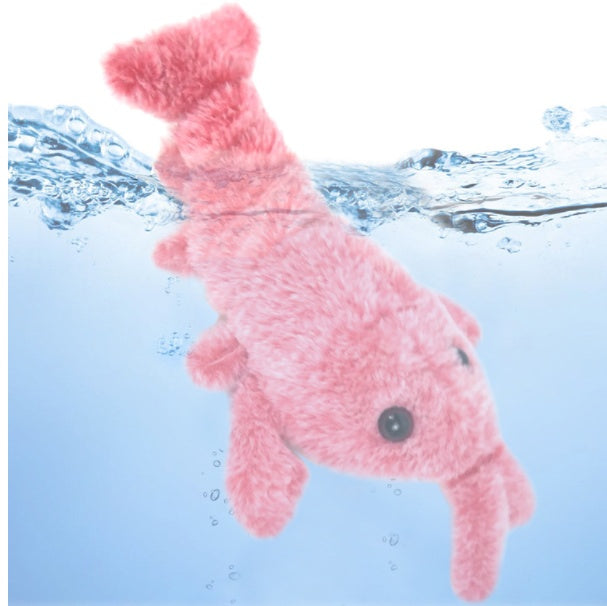 Pet Toys Electric Jumping Shrimp USB Charging Simulation Lobster Funny Cat Plush Pets Toy - Hiccupzz